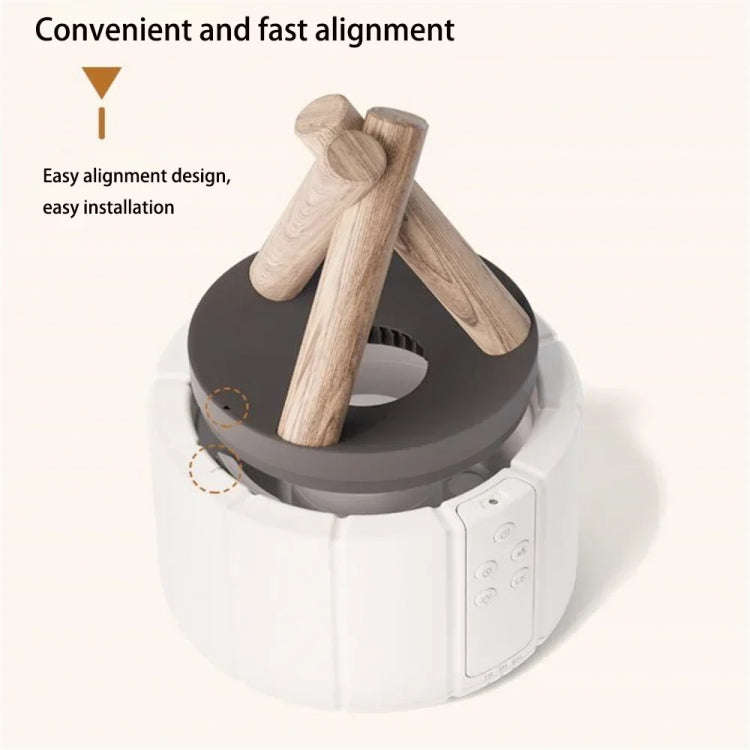 Bonfire Shaped Remote Control Aroma Diffuser Desktop Flame Humidifier, Color: Colorful White