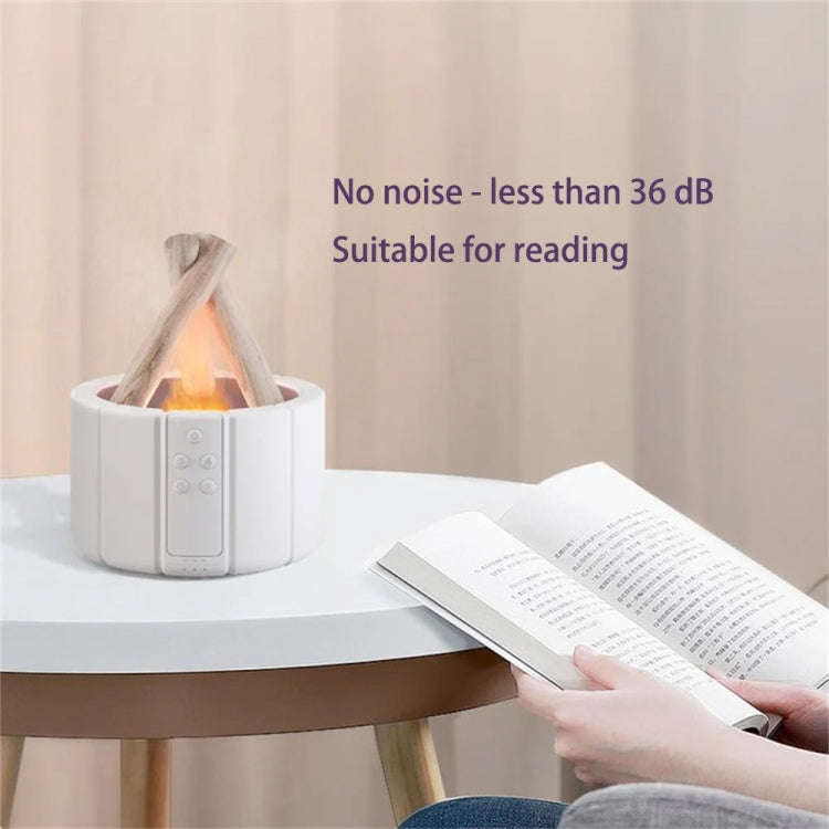 Bonfire Shaped Remote Control Aroma Diffuser Desktop Flame Humidifier, Color: Black