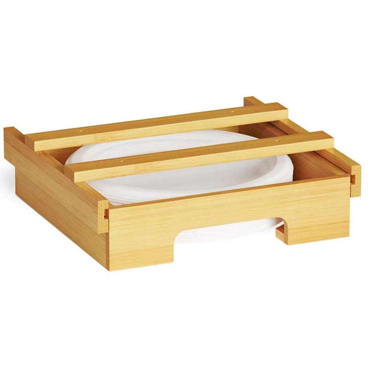9-inch Paper Plate Dispenser Under Cabinet Bamboo Plates Holder Kitchen Storage Rack 24 x 26.5 x ...