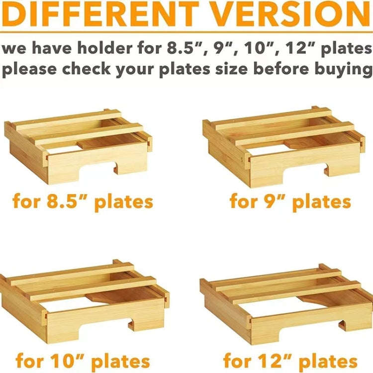 9-inch Paper Plate Dispenser Under Cabinet Bamboo Plates Holder Kitchen Storage Rack 24 x 26.5 x ...