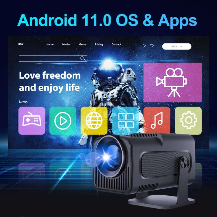 HY320 1080P 390ANSI 4K Android 11 Projector With Wifi 6 Bluetooth 5.0 Support Miracast / Airplay ...