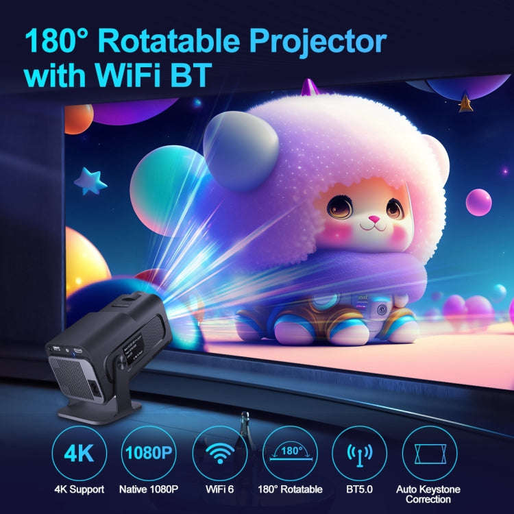 HY320 1080P 390ANSI 4K Android 11 Projector With Wifi 6 Bluetooth 5.0 Support Miracast / Airplay ...