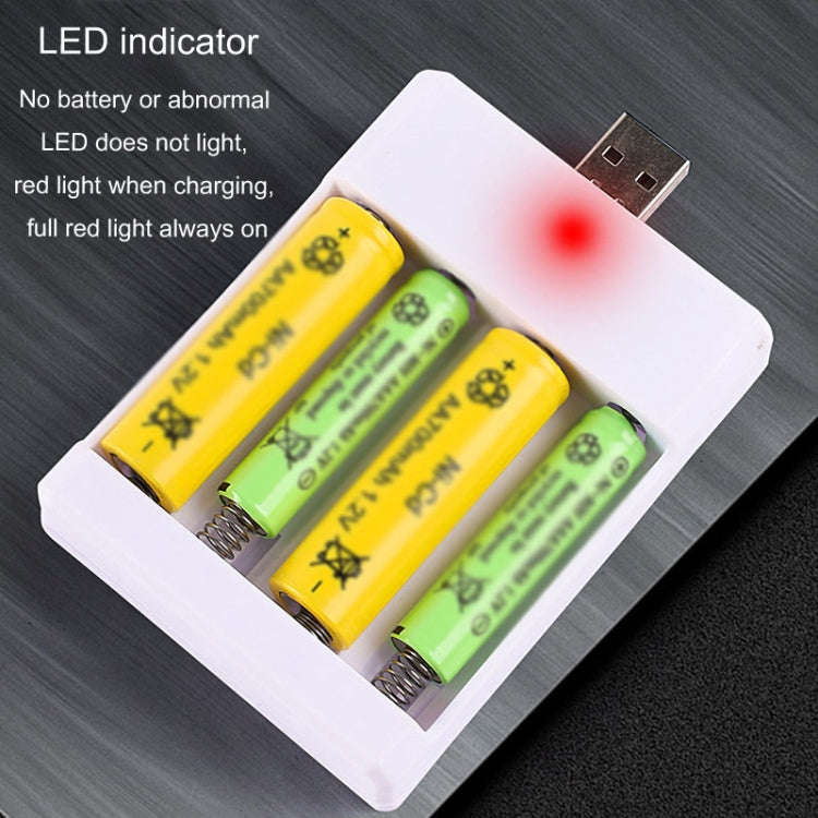 Fast USB 4 Slot Battery Charger AA/AAA Rechargeable Battery Universal Four Slot Charging Box, Mod...