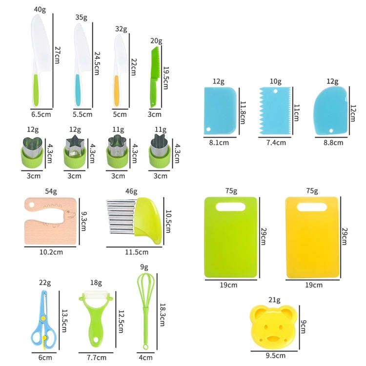 Children Cooking Knife Set Early Childhood Education Kitchen Tools, Spec: 17pcs /Set