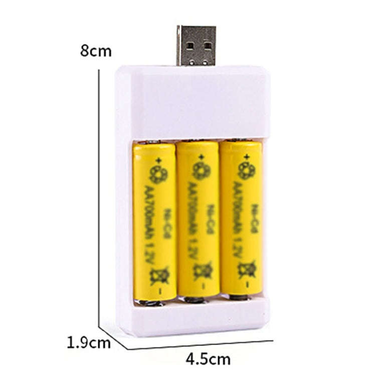 USB 3-Slot Battery Charger Universal Charger For Toys With AA / AAA Rechargeable Batteries