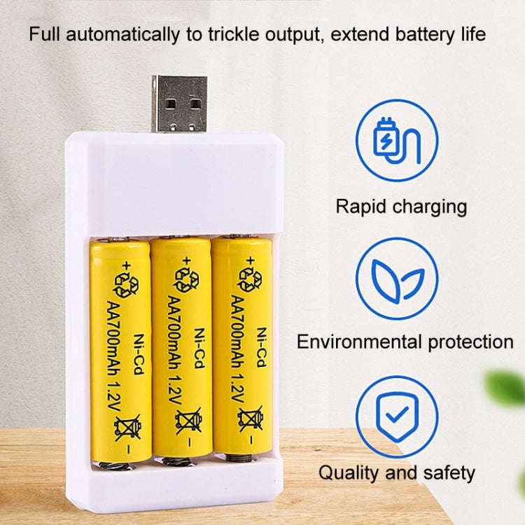 USB 3-Slot Battery Charger Universal Charger For Toys With AA / AAA Rechargeable Batteries