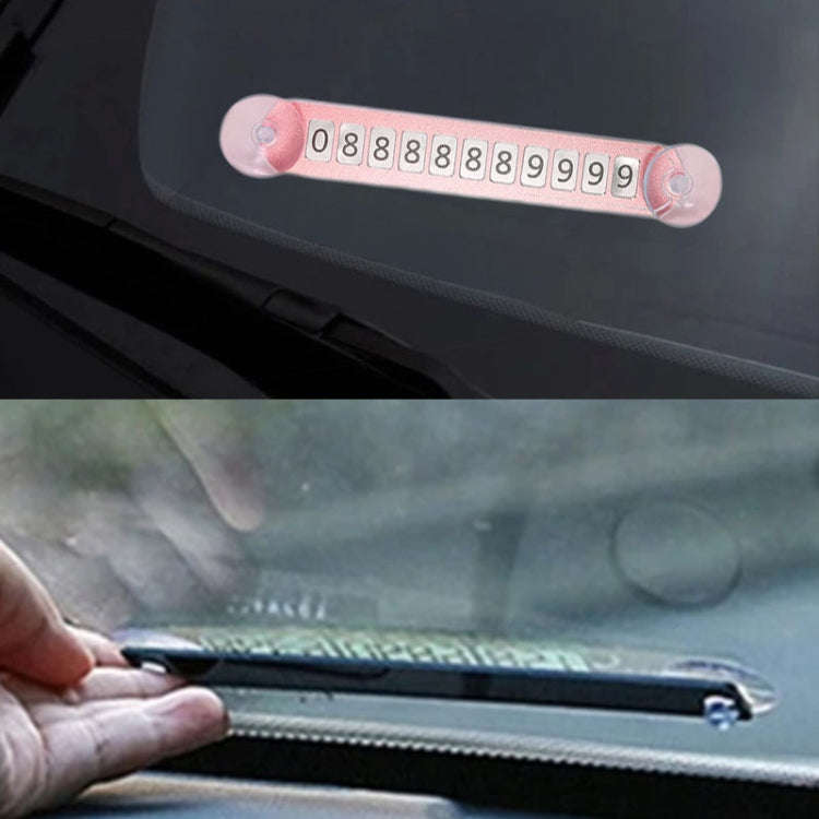 Parking Number Plate Aluminum Alloy Lightweight Simple Temporary Parking Plate(Rose Gold)