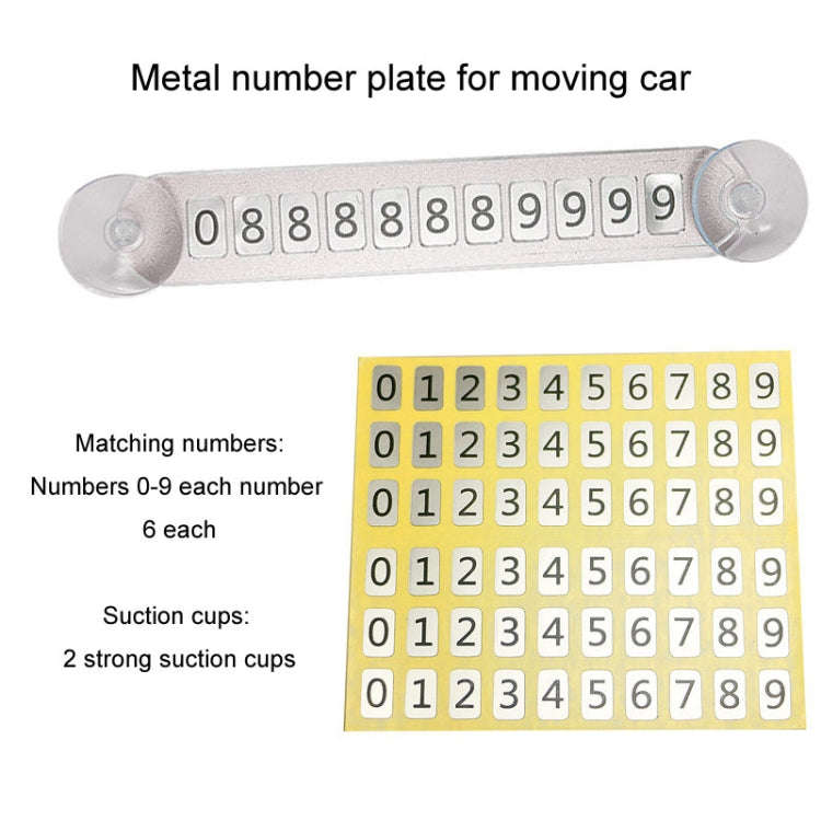 Parking Number Plate Aluminum Alloy Lightweight Simple Temporary Parking Plate(Grey)