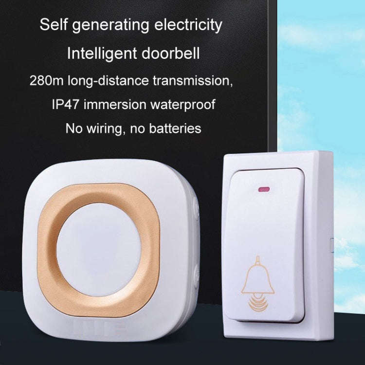 Flash Wireless Home Doorbell Self-Generated Smart Remote Control Doorbell Without Batteries, Spec...