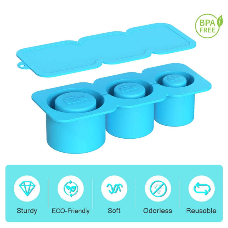 Silicone Ice Molds With Lid For Stanley Tumblers Cups Can Making 3 Hollow Cylinders(Green)