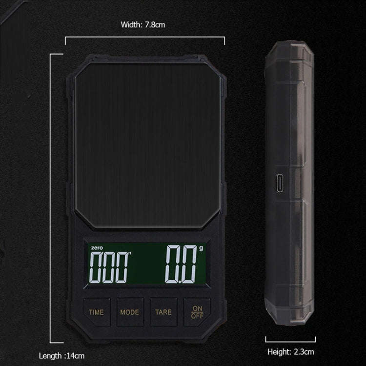 Battery Model 2kg/0.1g Portable Toolbox Digital Scale Jewelry Weighing Tool with Timing