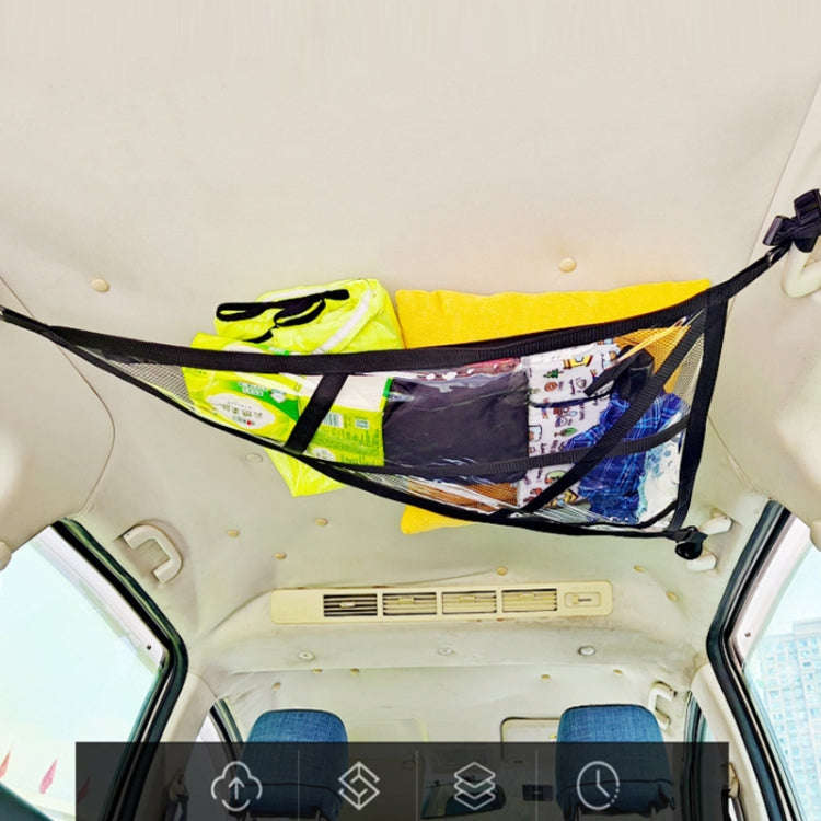 SUV Ceiling Storage Net Car Roof Mesh Storage Bag Suitable For 3-handle Models, Specification: Tr...
