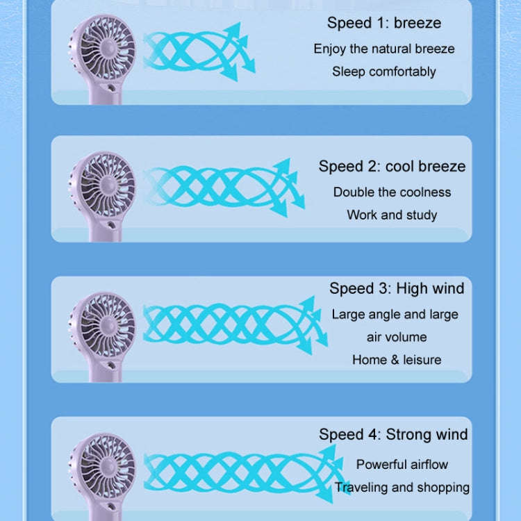 USB Rechargeable Handheld Misting Fan Portable Hydration Electrical Fan(Grey)