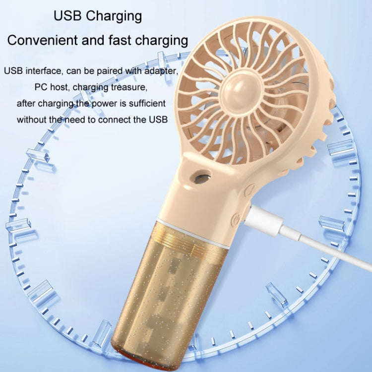 USB Rechargeable Handheld Misting Fan Portable Hydration Electrical Fan(Grey)