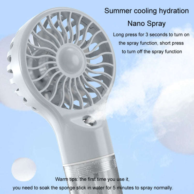 USB Rechargeable Handheld Misting Fan Portable Hydration Electrical Fan(Grey)