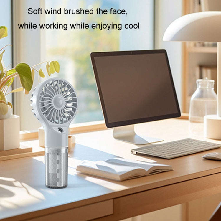 USB Rechargeable Handheld Misting Fan Portable Hydration Electrical Fan(Yellow)