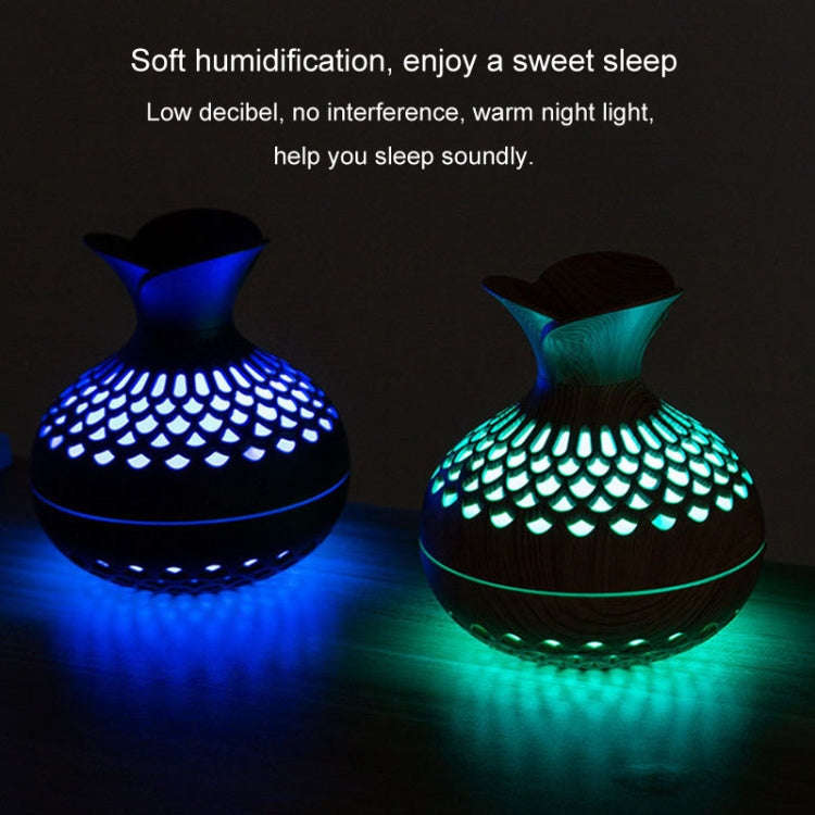 LED Light Aromatherapy Diffuser Home Small Vase Quiet Humidifier Aromatherapy Diffuser 2 In 1(Sha...