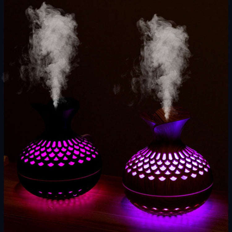 LED Light Aromatherapy Diffuser Home Small Vase Quiet Humidifier Aromatherapy Diffuser 2 In 1(Sha...