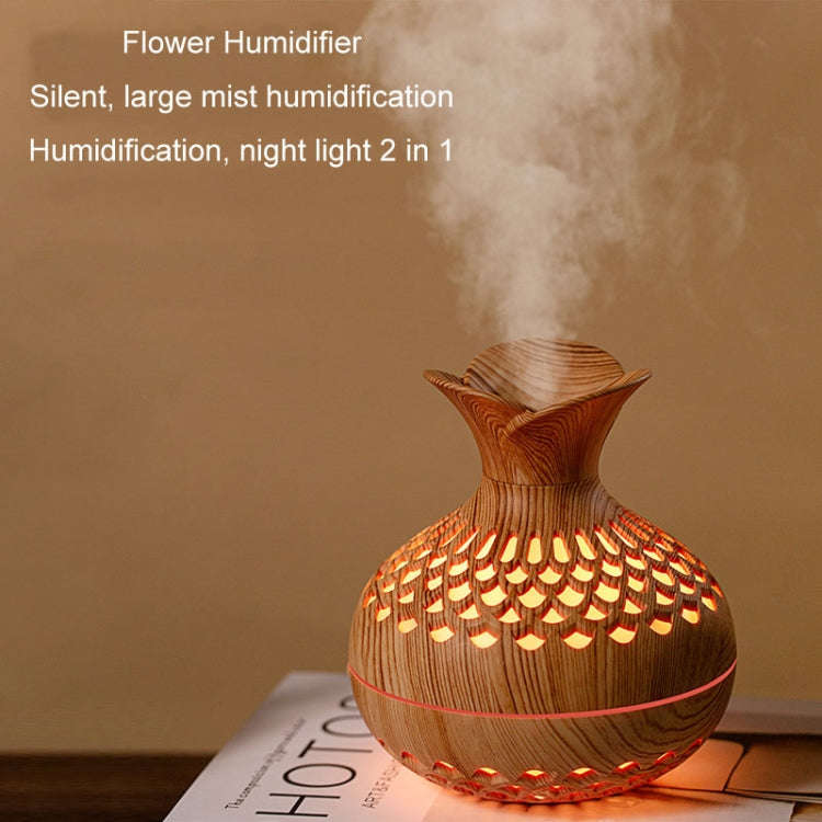 LED Light Aromatherapy Diffuser Home Small Vase Quiet Humidifier Aromatherapy Diffuser 2 In 1(Sha...
