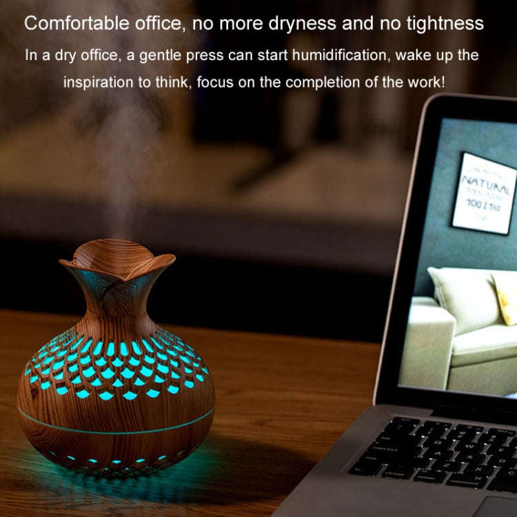 LED Light Aromatherapy Diffuser Home Small Vase Quiet Humidifier Aromatherapy Diffuser 2 In 1(Sha...