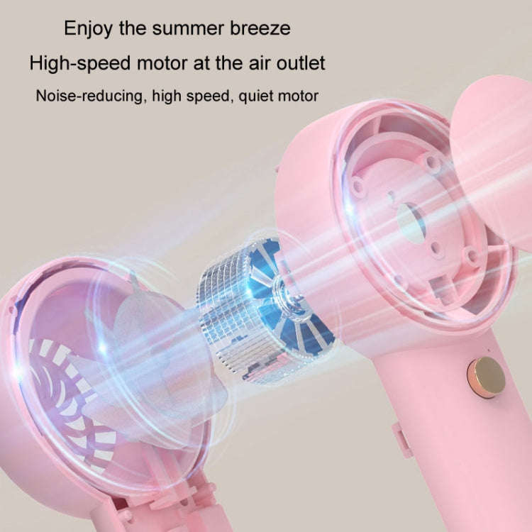 Mini Turbo Handheld Electrical Fan Portable USB Rechargeable Small Fan(Green)