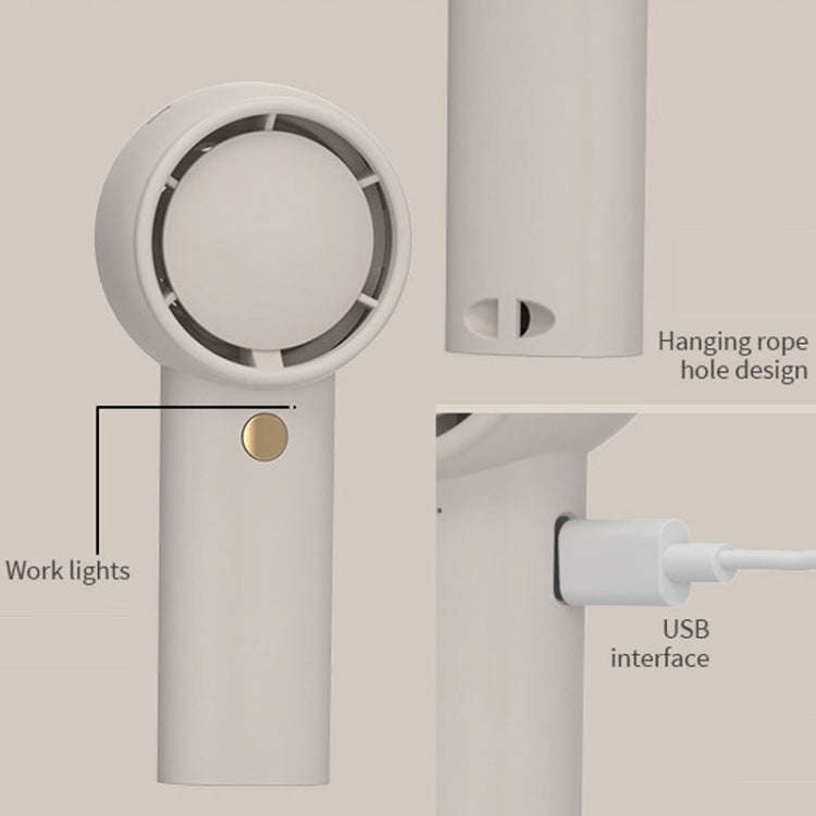 Mini Turbo Handheld Electrical Fan Portable USB Rechargeable Small Fan(Light Brown)