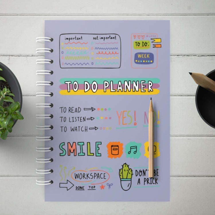 A5 Self-filling Undated Coil Planner Planning Notes Schedule(Purple)