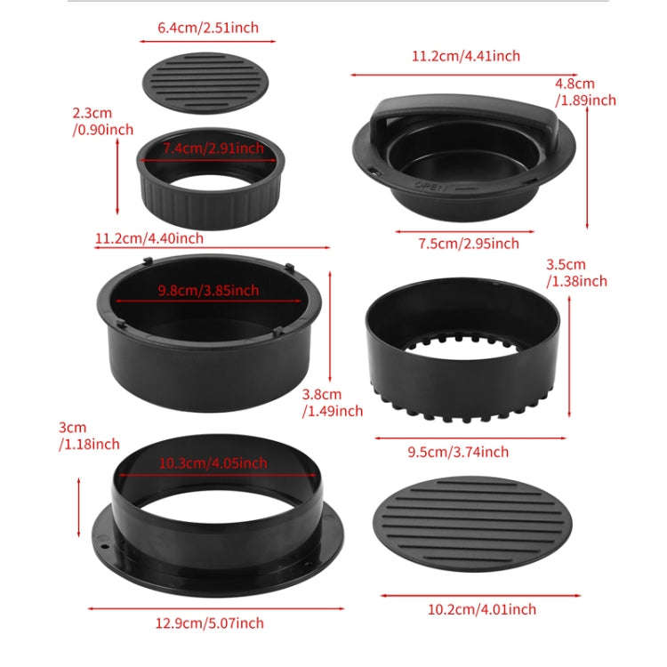 4 In 1 Hamburger Press Patty Maker Slider Stuffed Burgers Sandwich Cutter With 100pcs Silicone Oi...