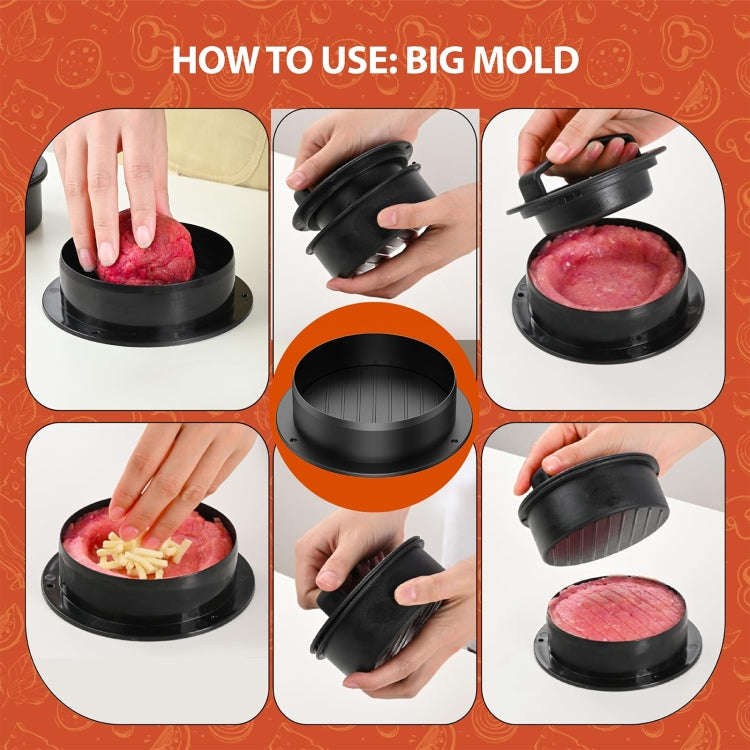 4 In 1 Hamburger Press Patty Maker Slider Stuffed Burgers Sandwich Cutter Color Box Packge