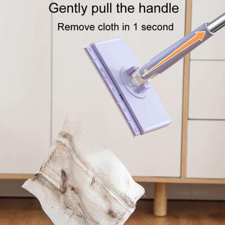 Washcloth Small Mop Lazy Person Hand-Free Automatic Paper Change Mini Floor Cleaner(White)