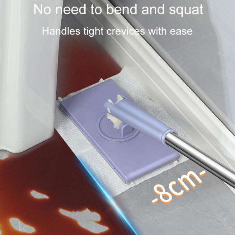 Washcloth Small Mop Lazy Person Hand-Free Automatic Paper Change Mini Floor Cleaner(Purple)