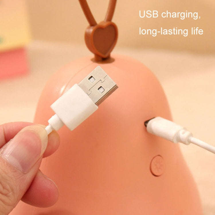 Cartoon LED Portable Night Light USB Rechargeable Plug-in Bedroom Bedside Lamp(Yellow)