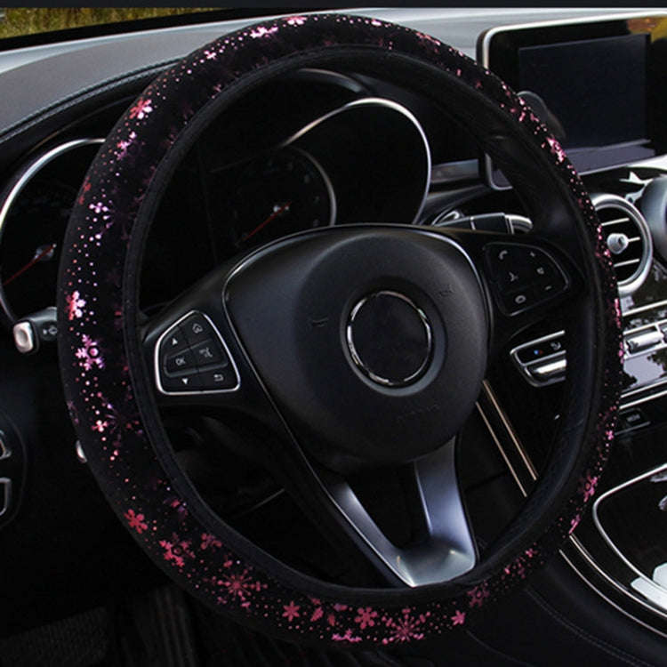 Car Steering Wheel Cover Hot Stamping Without Inner Ring Elastic Band Cover(Random Color Delivery)