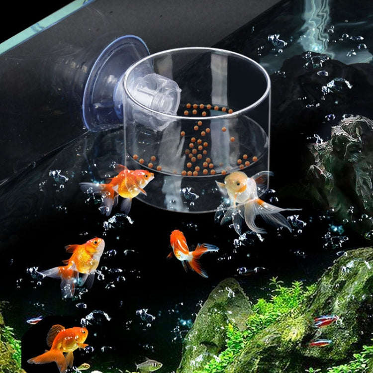 Acrylic Transparent Feeding Ring Fish Tank Feeder Floating Fixed Fish Feeder, Specification: Larg...