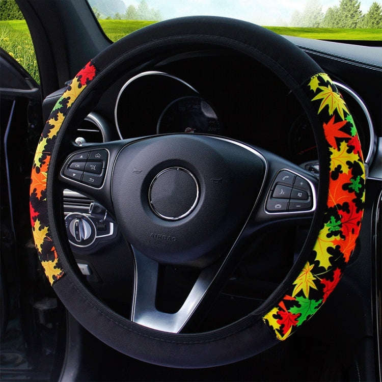 Color-blocked Neoprene Elastic Steering Wheel Cover Without Inner Ring(Random Pattern Delivery)