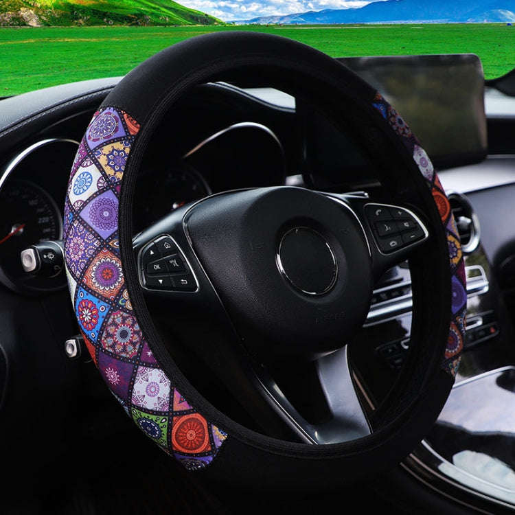 Color-blocked Neoprene Elastic Steering Wheel Cover Without Inner Ring(Random Pattern Delivery)