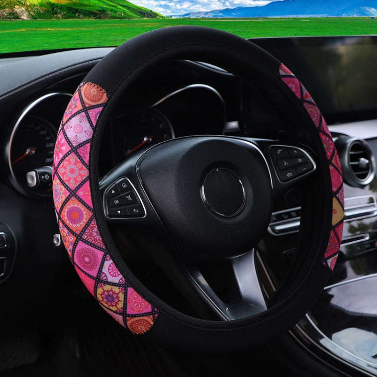 Color-blocked Neoprene Elastic Steering Wheel Cover Without Inner Ring(Random Pattern Delivery)