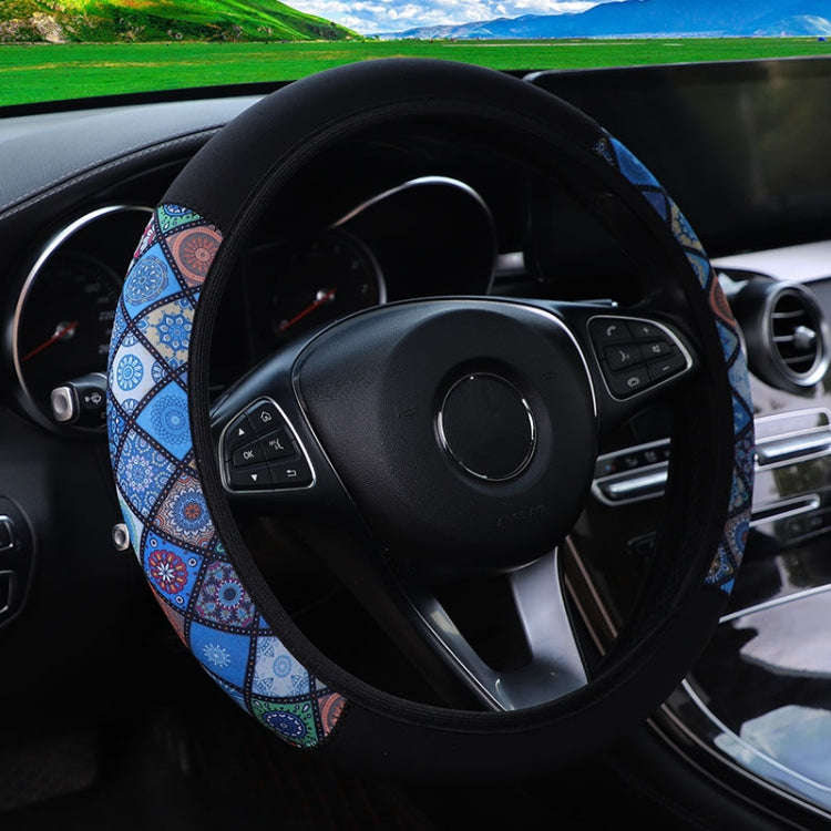 Color-blocked Neoprene Elastic Steering Wheel Cover Without Inner Ring(Random Pattern Delivery)