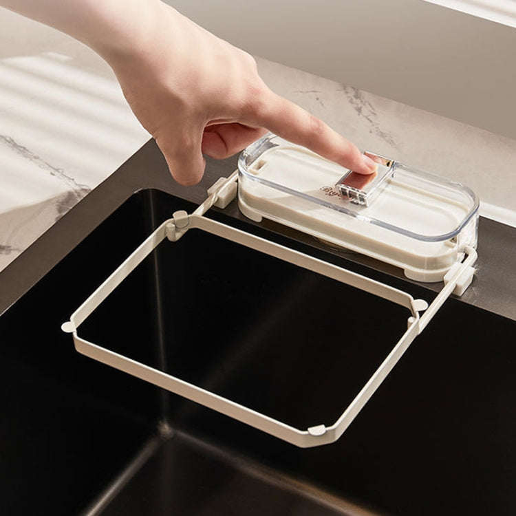 Suction Cup Kitchen Sink Filter Rack Household Draining Holder With Strainer(Transparent White)