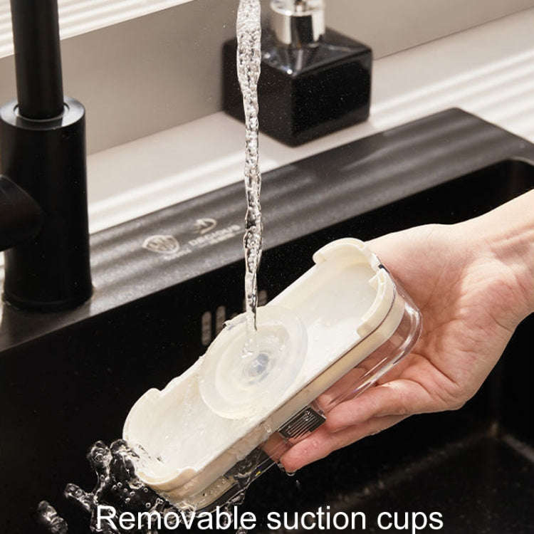 Suction Cup Kitchen Sink Filter Rack Household Draining Holder With Strainer(Transparent Black)