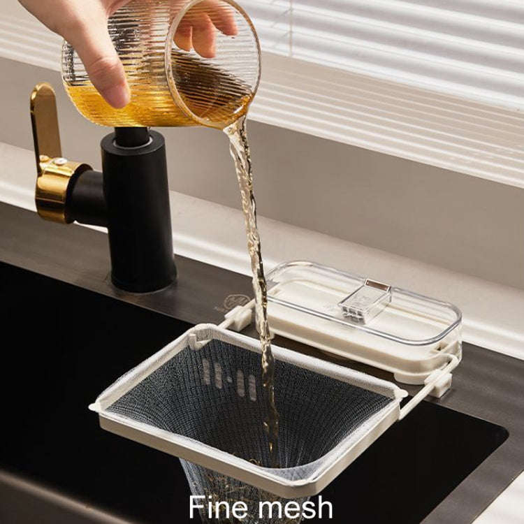 Suction Cup Kitchen Sink Filter Rack Household Draining Holder With Strainer(Transparent Black)
