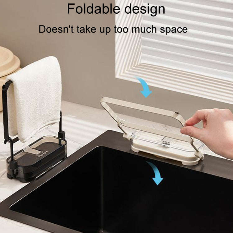 Suction Cup Kitchen Sink Filter Rack Household Draining Holder With Strainer(Transparent Black)