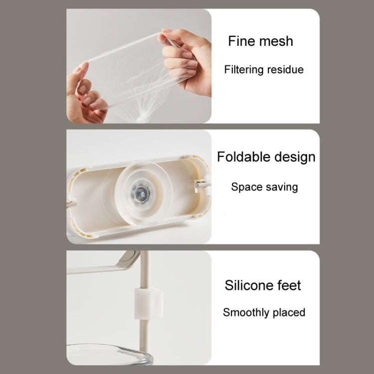 Suction Cup Kitchen Sink Filter Rack Household Draining Holder With Strainer(Transparent White)