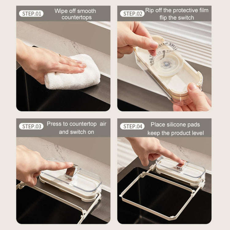 Suction Cup Kitchen Sink Filter Rack Household Draining Holder With Strainer(Transparent Black)