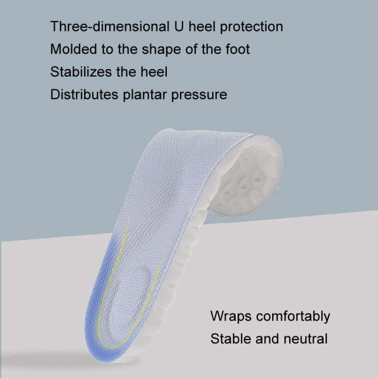 1pair Thickened Arch Support Cushioning Shock Absorbent Sweat Anti-Odor Breathable Insoles, Size:...