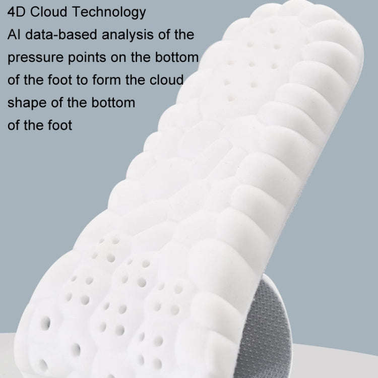 1pair Thickened Arch Support Cushioning Shock Absorbent Sweat Anti-Odor Breathable Insoles, Size:...