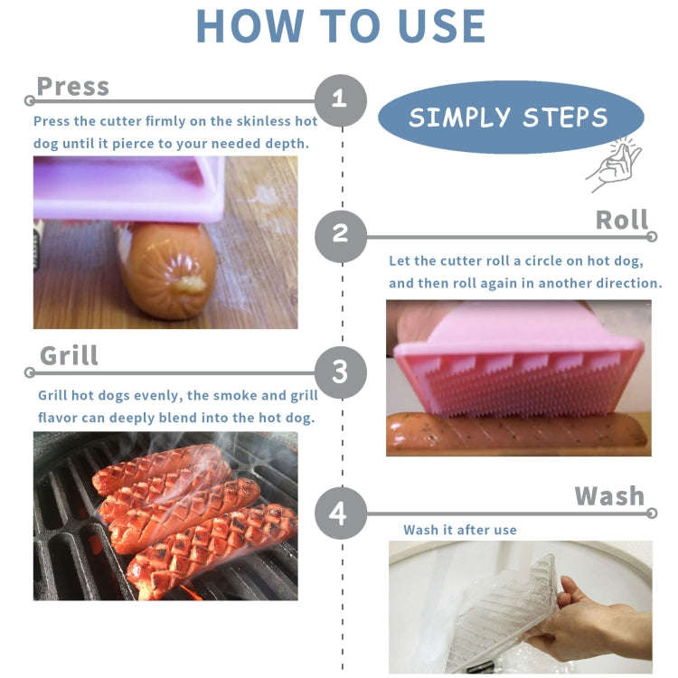 Hot Dog Slicer Cutter Sausage Plastic Slicers For BBQ Outdoor Camping(Pink)
