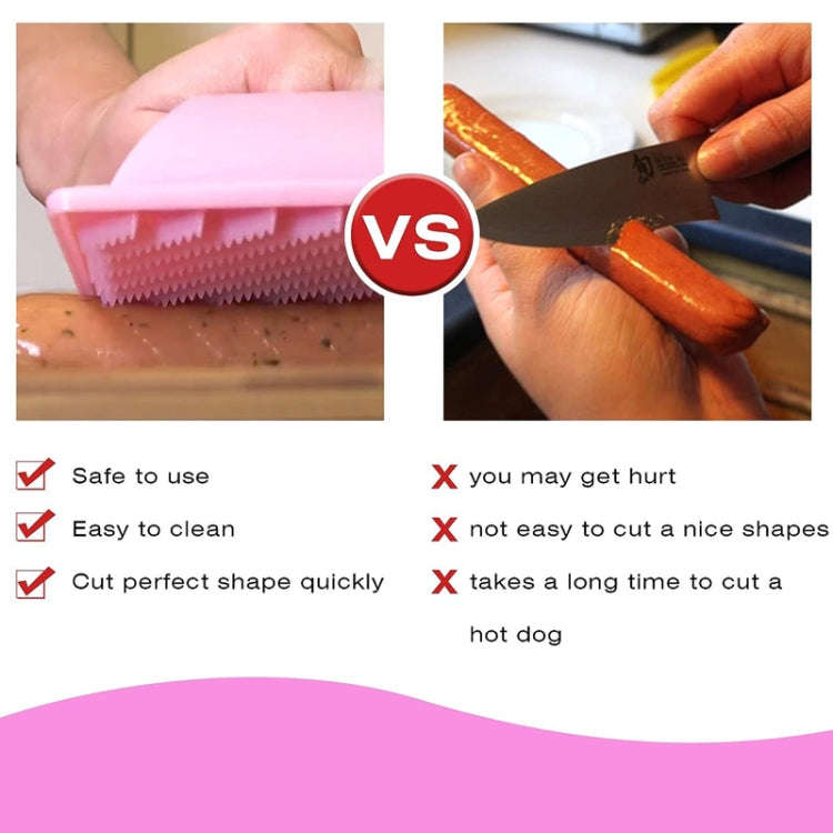 Hot Dog Slicer Cutter Sausage Plastic Slicers For BBQ Outdoor Camping(Pink)
