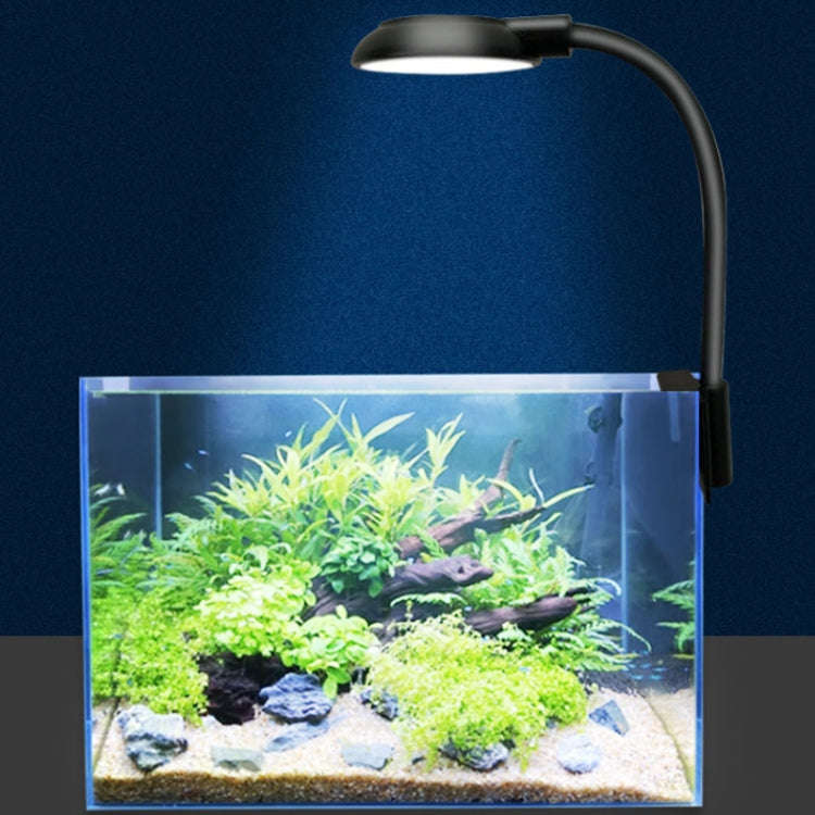 5W Fish Tank LED Clip Light USB Plug Lighting Aquarium Translucent Aquatic Plants Lamp(White)