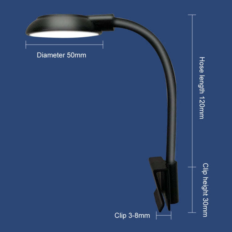 5W Fish Tank LED Clip Light USB Plug Lighting Aquarium Translucent Aquatic Plants Lamp(White)